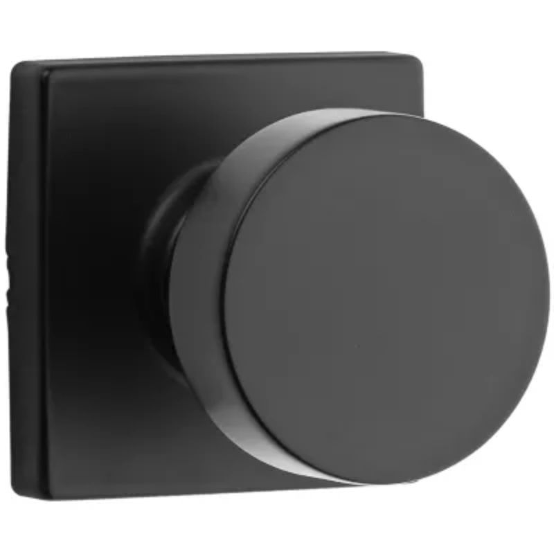 Pismo Square Passage Door Knob in Iron Black - 6 Way Adjustable Latch