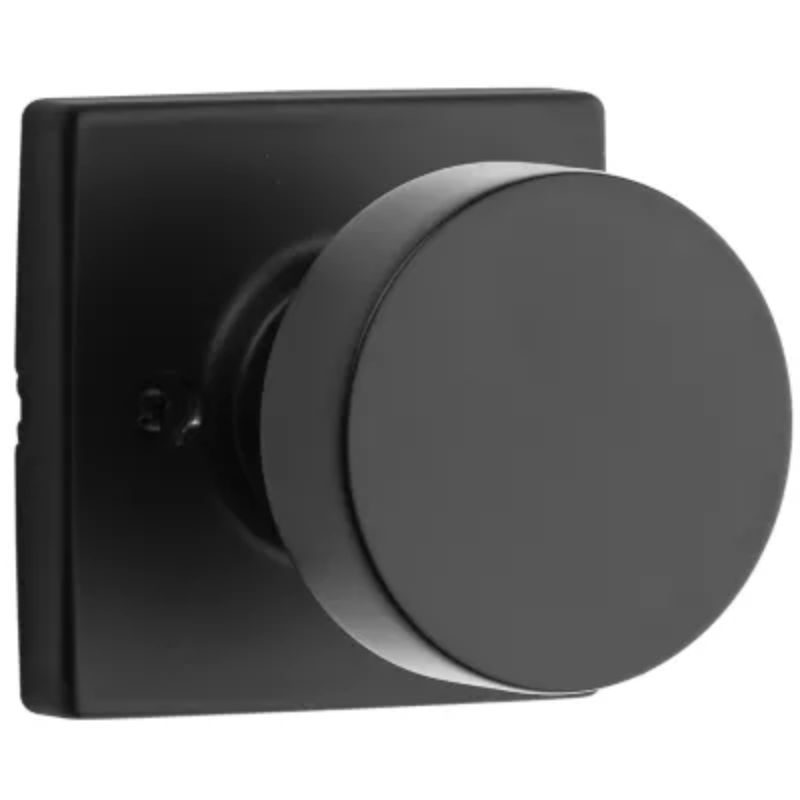 Pismo Square Passage Door Knob in Iron Black - 6 Way Adjustable Latch