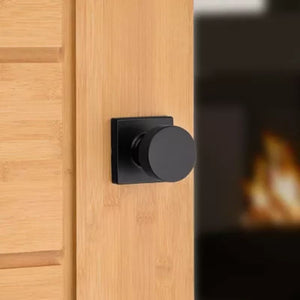 Pismo Square Passage Door Knob in Iron Black - 6 Way Adjustable Latch