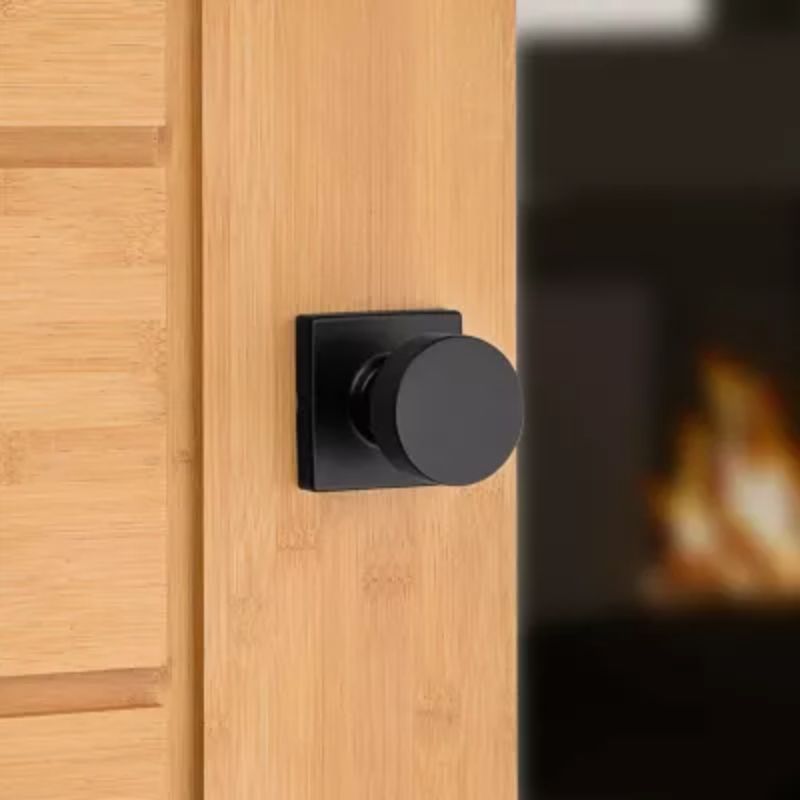Pismo Square Passage Door Knob in Iron Black - 6 Way Adjustable Latch