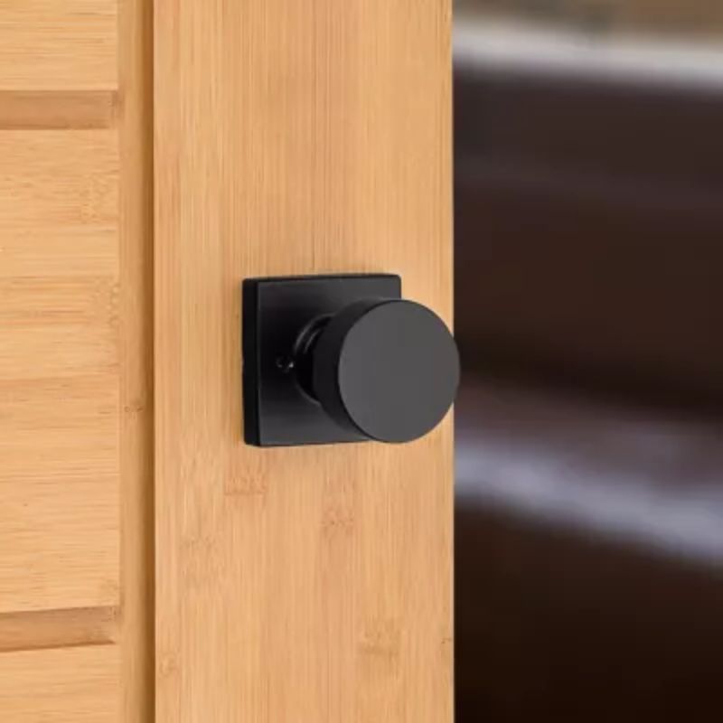 Pismo Square Passage Door Knob in Iron Black - 6 Way Adjustable Latch