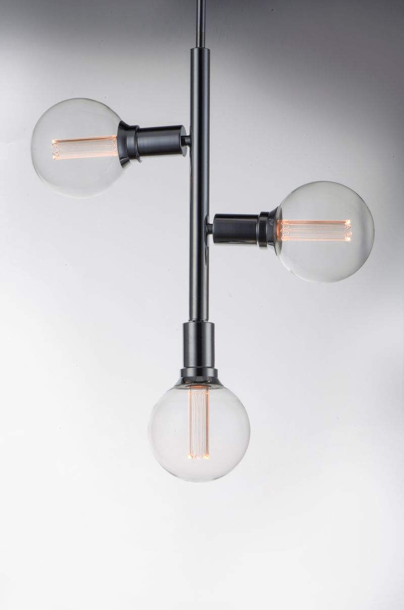Molecule 17' 3 Light Single Pendant in Polished Chrome
