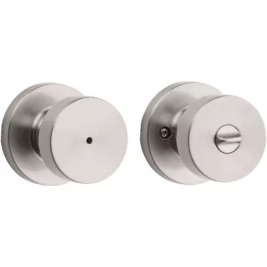 Pismo Round Privacy Door Knob in Satin Nickel - 6 Way Adjustable Latch