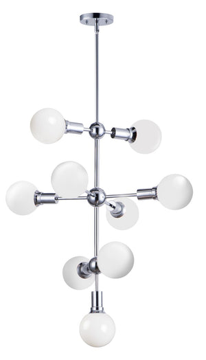 Molecule 27' 9 Light Linear Pendant Chandelier in Polished Chrome