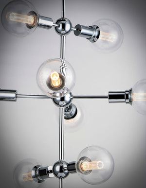 Molecule 27' 9 Light Linear Pendant Chandelier in Polished Chrome