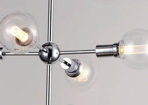 Molecule 27' 9 Light Linear Pendant Chandelier in Polished Chrome