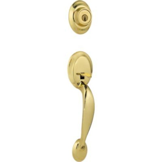 Dakota Exterior Trim Handle Set in Polished Brass