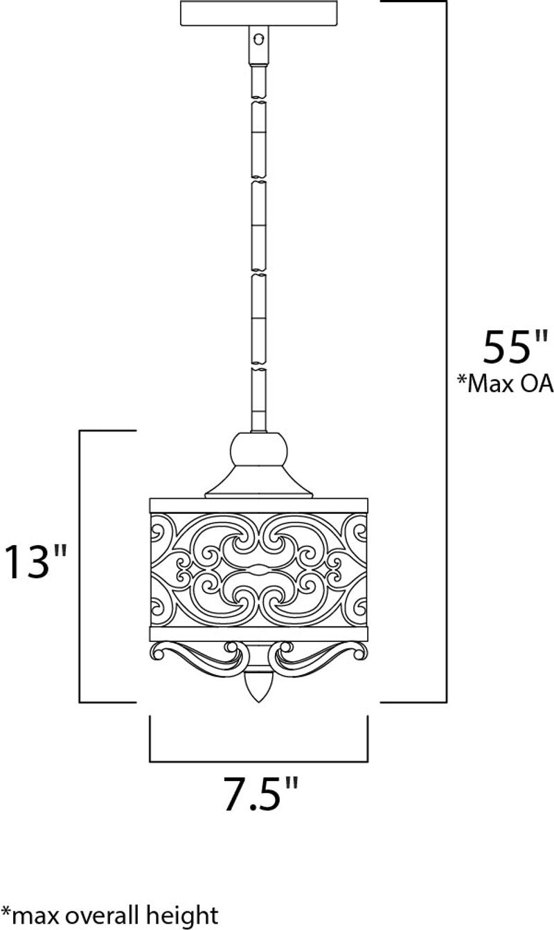 Mondrian 7.5' Single Light Mini-Pendant in Umber Bronze