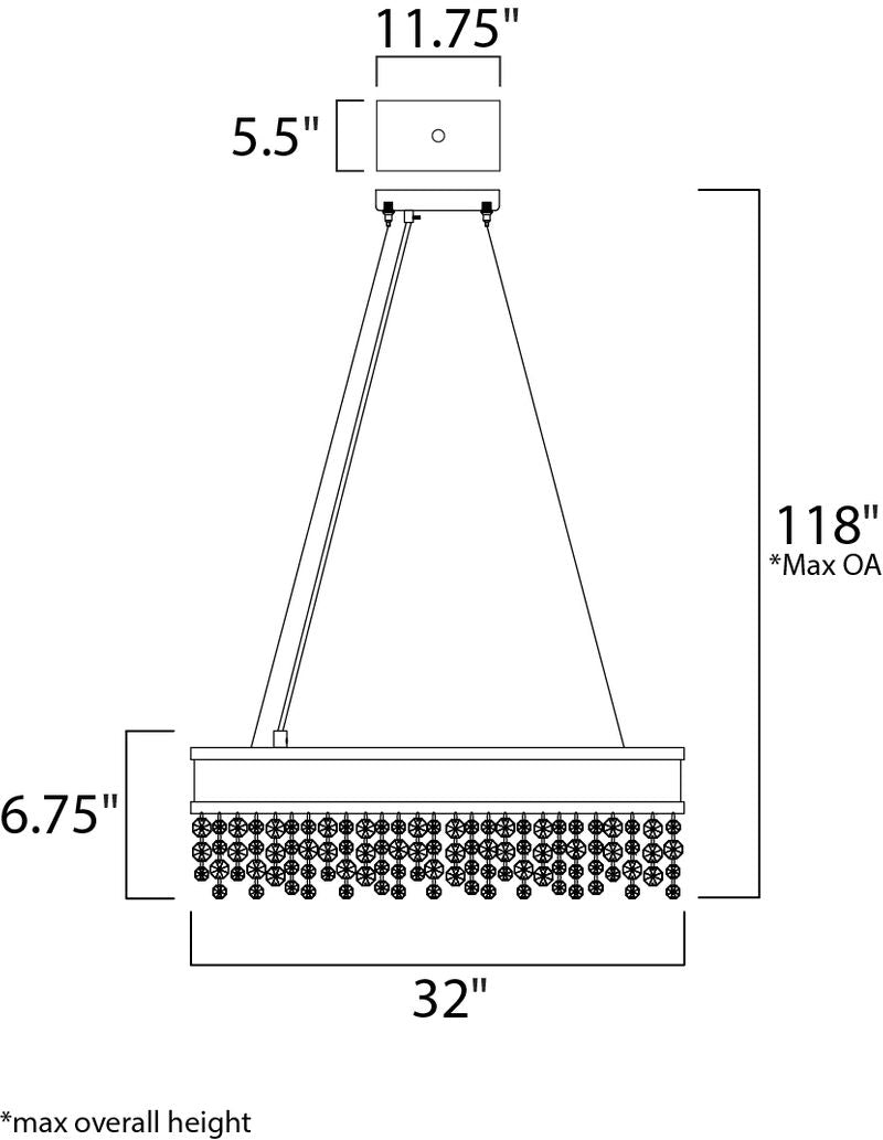 Mystic 12' 22 Light Linear Pendant in Bronze