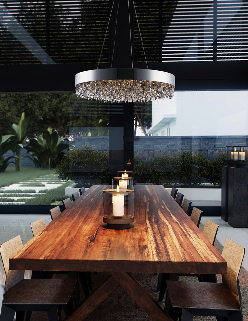 Mystic 30' 22 Light Single Pendant in Polished Chrome