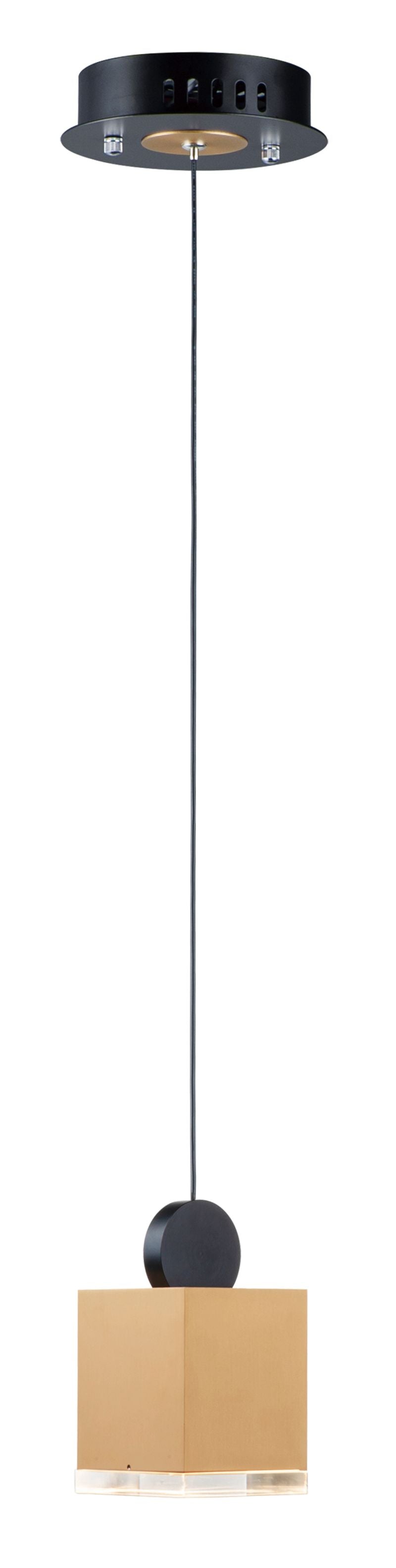 Nob 3.5' Single Light Pendant in Black and Gold