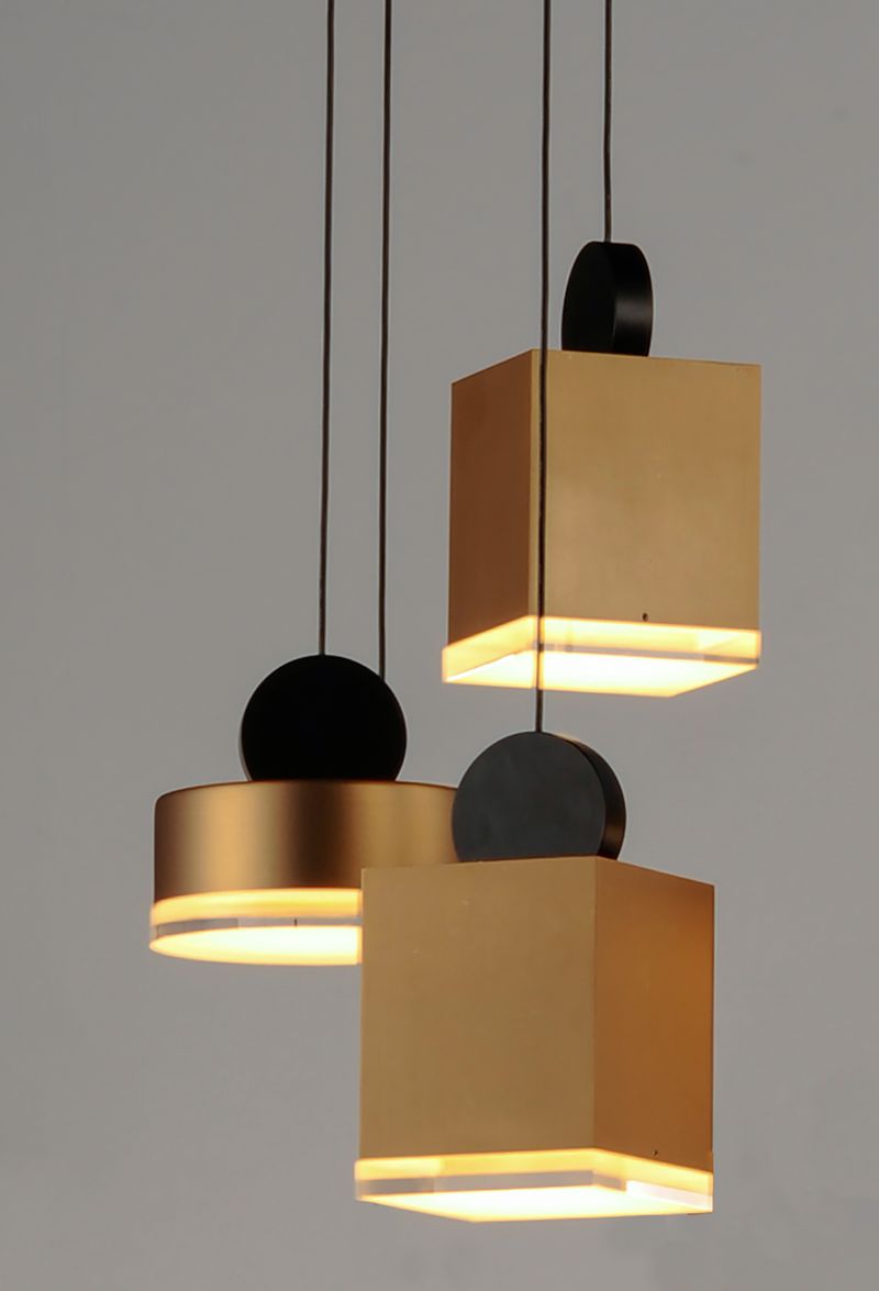 Nob 3.5' Single Light Pendant in Black and Gold