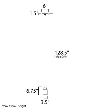 Nob 3.5' Single Light Pendant in Black and Gold