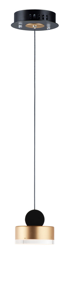 Nob 4.75' Single Light Pendant in Black and Gold