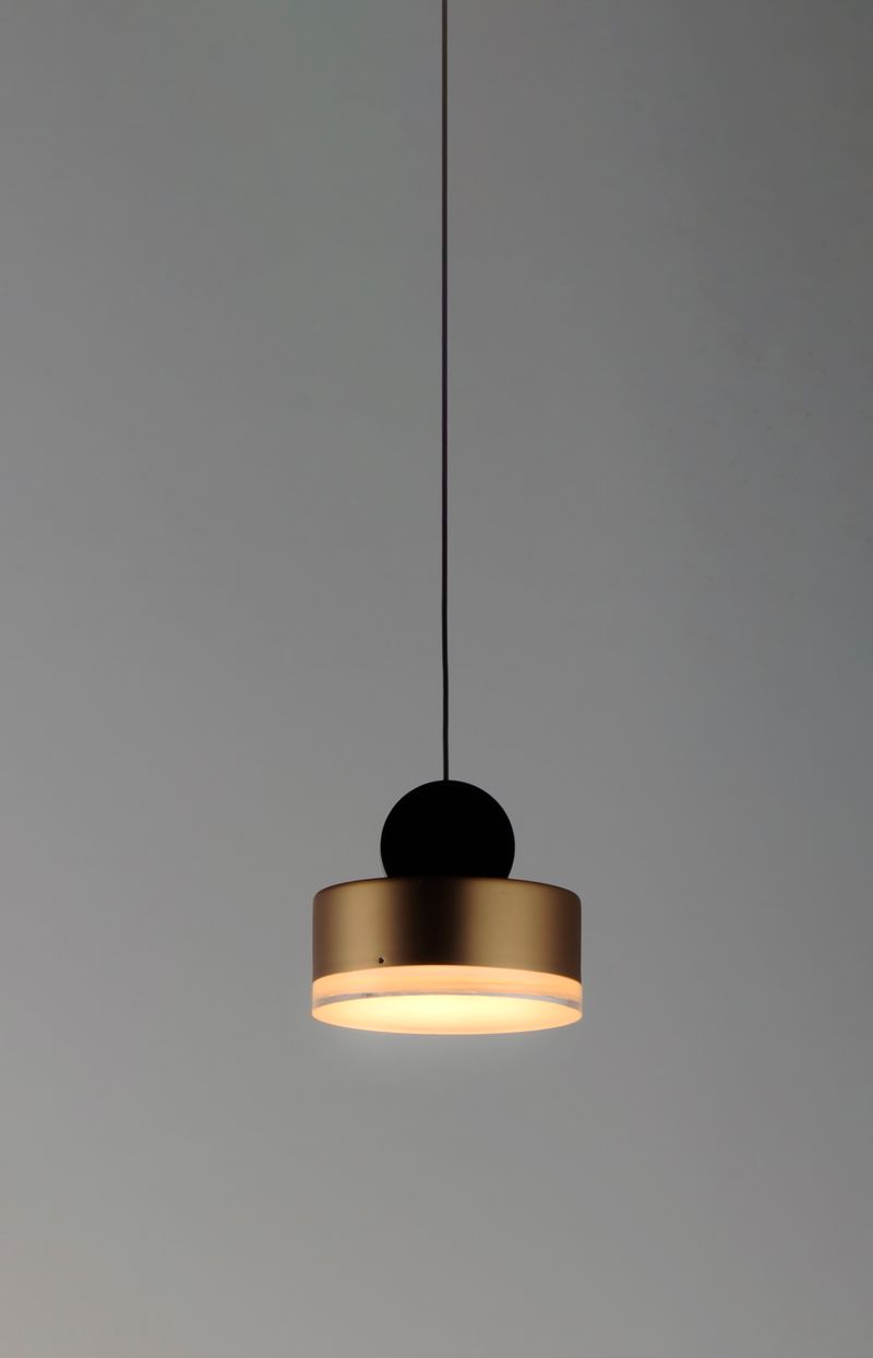 Nob 4.75' Single Light Pendant in Black and Gold