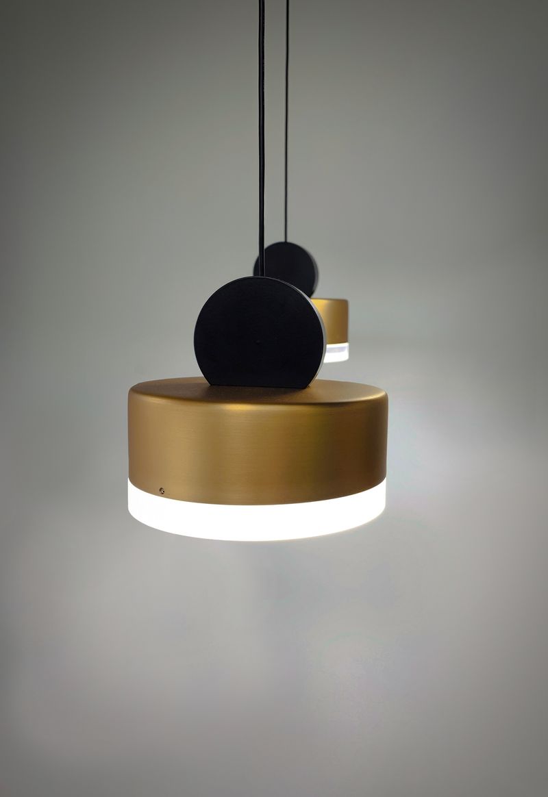 Nob 4.75' Single Light Pendant in Black and Gold