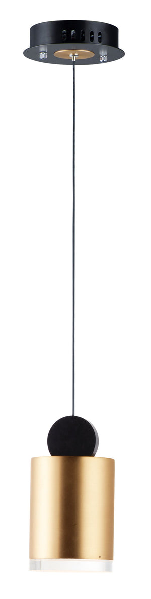 Nob 4' Single Light Pendant in Black and Gold