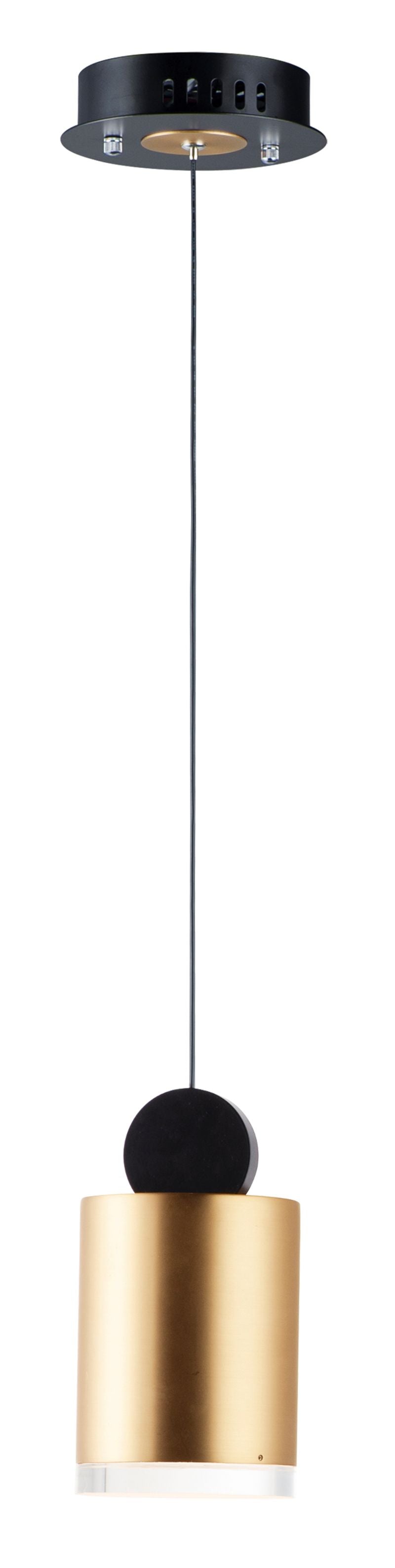 Nob 4' Single Light Pendant in Black and Gold
