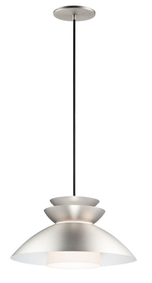Nordic 8' Single Light Pendant in Brushed Platinum