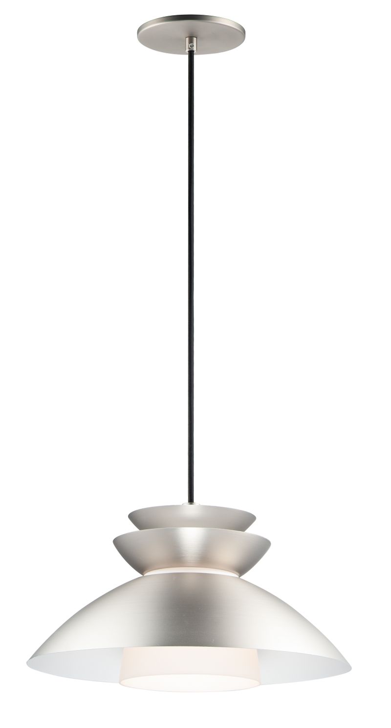 Nordic 8' Single Light Pendant in Brushed Platinum