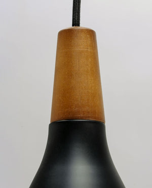Nordic Single Light Mini-Pendant in Black and Walnut