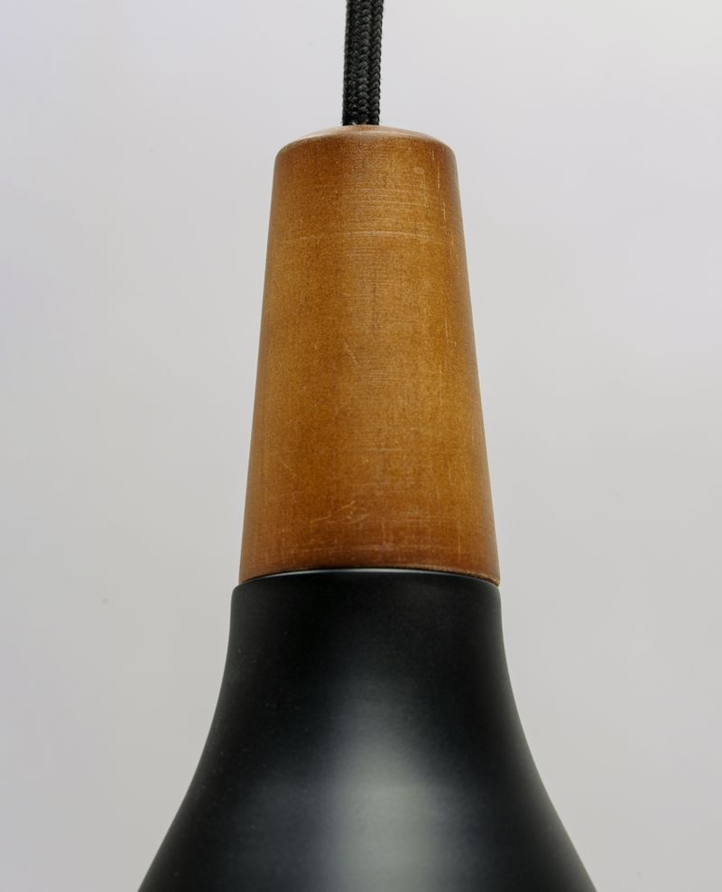 Nordic Single Light Mini-Pendant in Black and Walnut