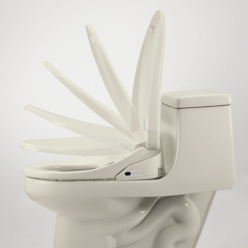 Swash Luxury Elongated Bidet Seat in Biscuit
