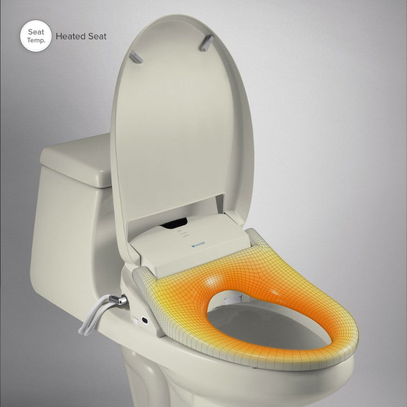 Swash Luxury Elongated Bidet Seat in Biscuit