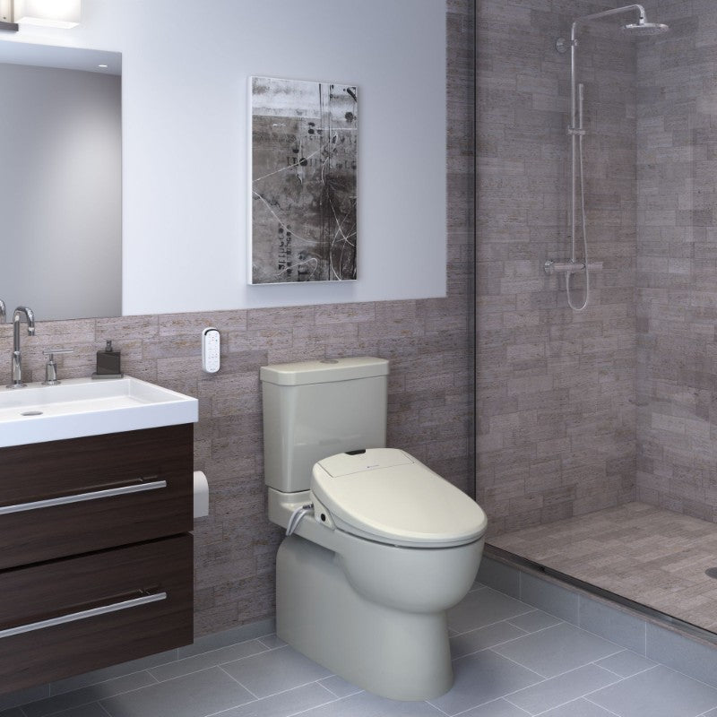 Swash Luxury Elongated Bidet Seat in Biscuit