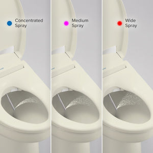 Swash Luxury Elongated Bidet Seat in Biscuit
