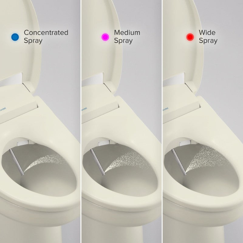 Swash Luxury Elongated Bidet Seat in Biscuit