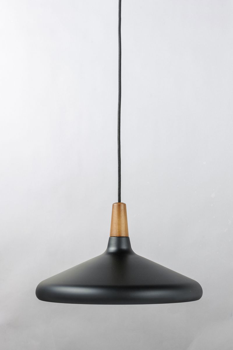 Nordic 15.25' Single Light Pendant in Walnut Black
