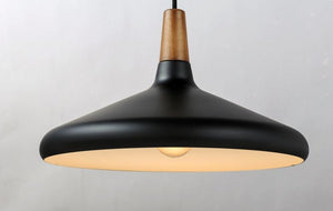 Nordic 15.25' Single Light Pendant in Walnut Black