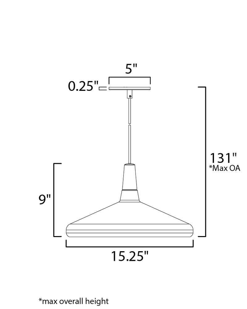 Nordic 15.25' Single Light Pendant in Walnut Black