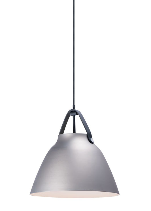 Nordic 14.25" Single Light Pendant in Black and Brushed Platinum
