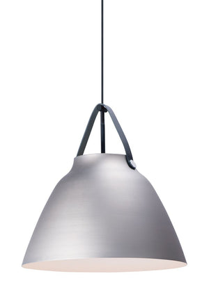 Nordic 19' Single Light Pendant in Black and Brushed Platinum