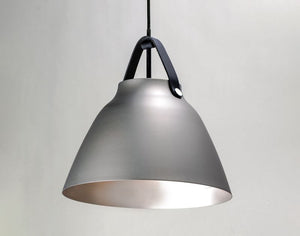 Nordic 19' Single Light Pendant in Black and Brushed Platinum