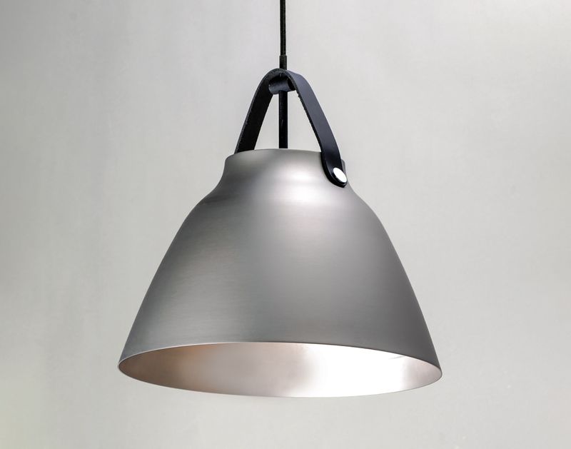 Nordic 19' Single Light Pendant in Black and Brushed Platinum