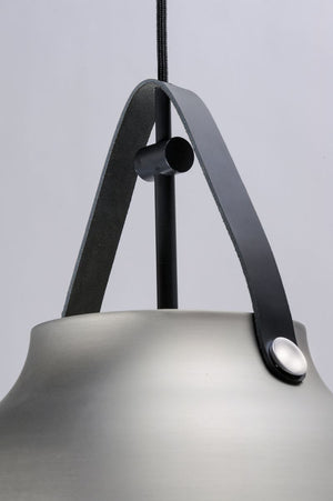 Nordic 19' Single Light Pendant in Black and Brushed Platinum