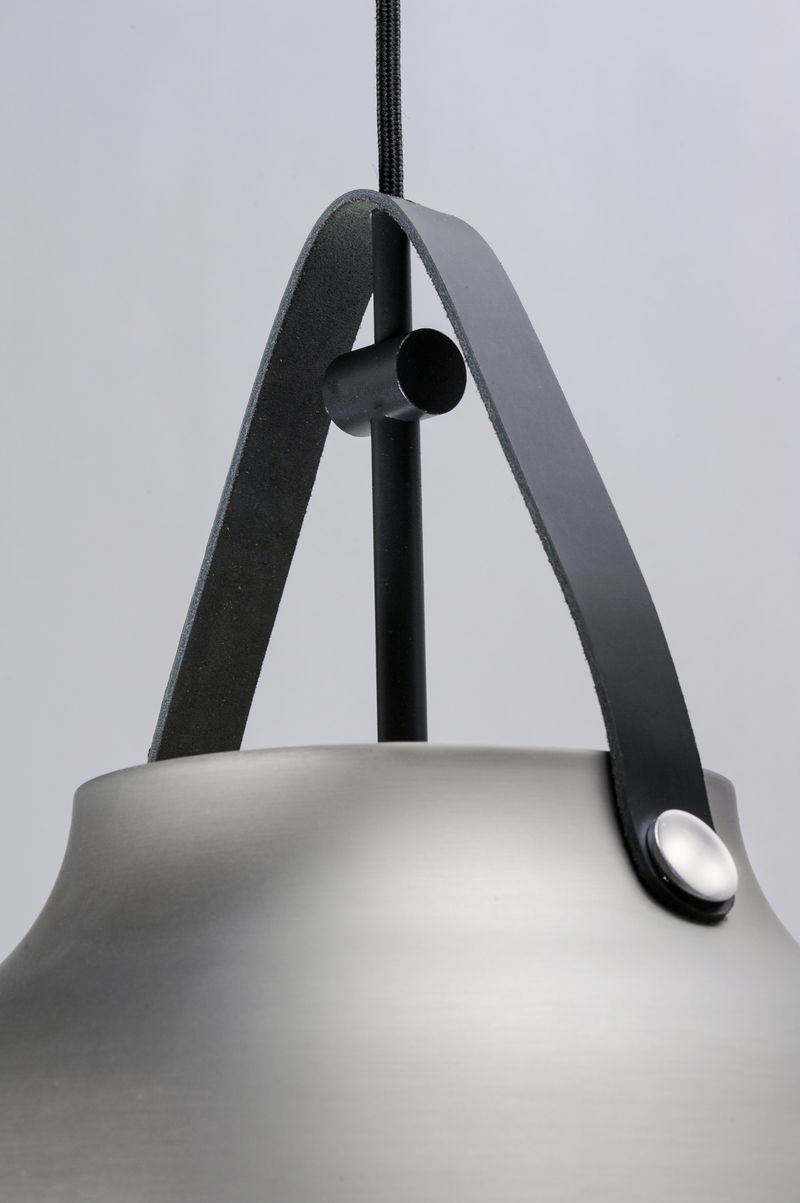 Nordic 19' Single Light Pendant in Black and Brushed Platinum