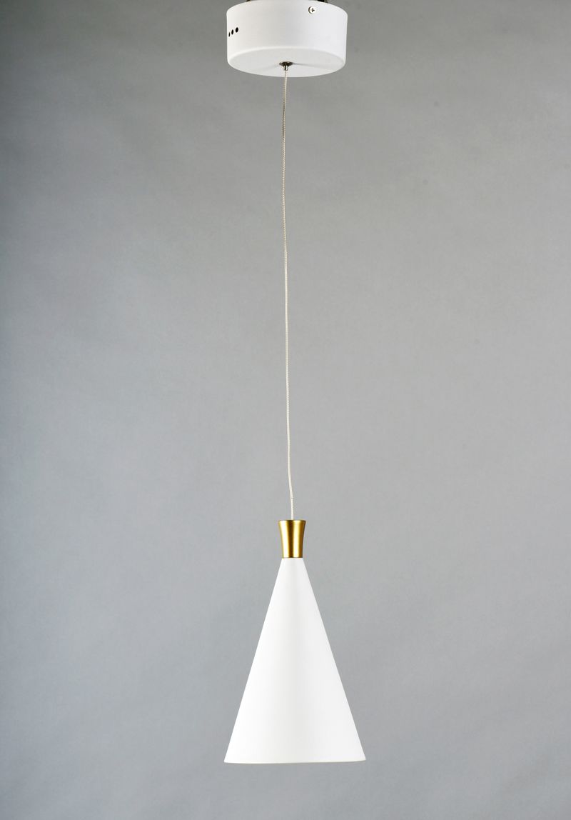 Norsk 5.5' Single Light Pendant in White and Metallic Gold