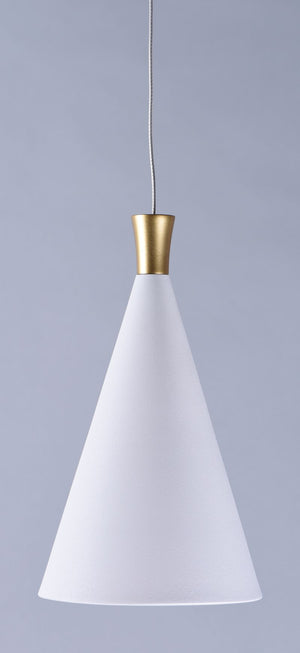Norsk 5.5' Single Light Pendant in White and Metallic Gold