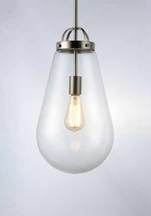 Nyla 9.5' Wide 1 Light Single Pendant using E26 Medium Incandescent Bulbs in Satin Nickel