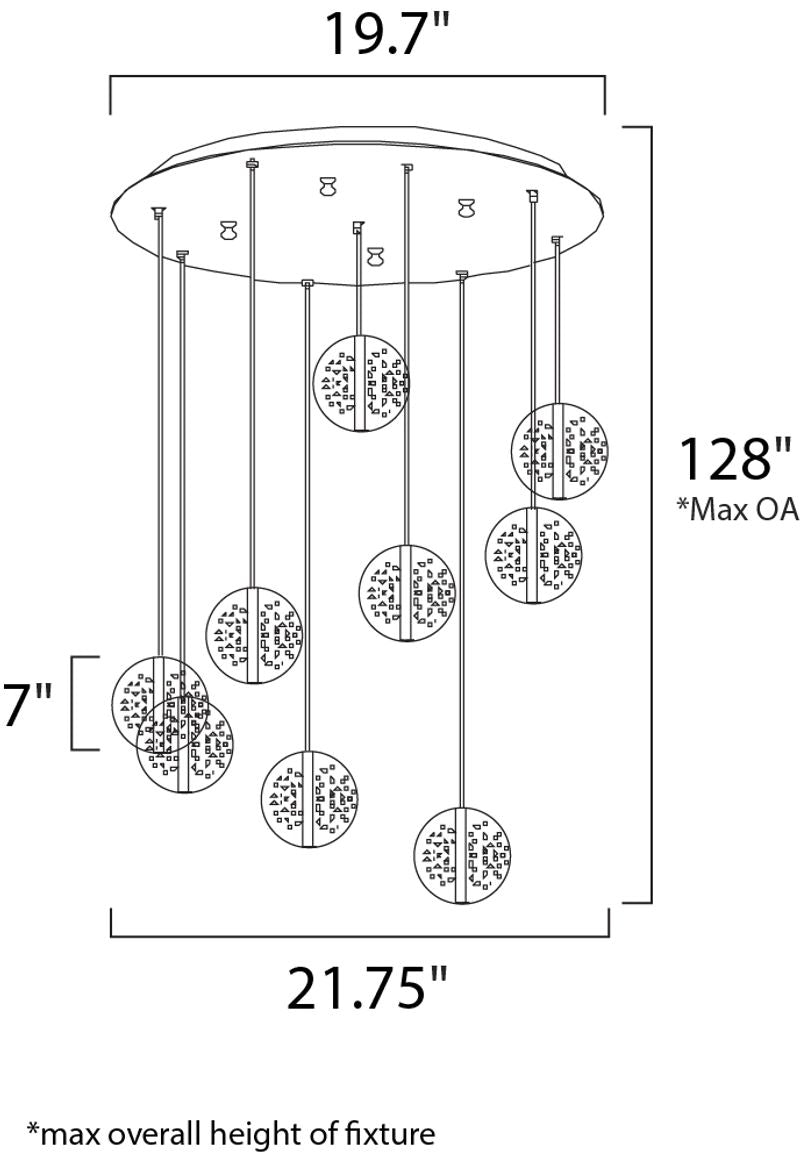 Orb 21.75' 9 Light Multi-Light Pendant in Polished Chrome