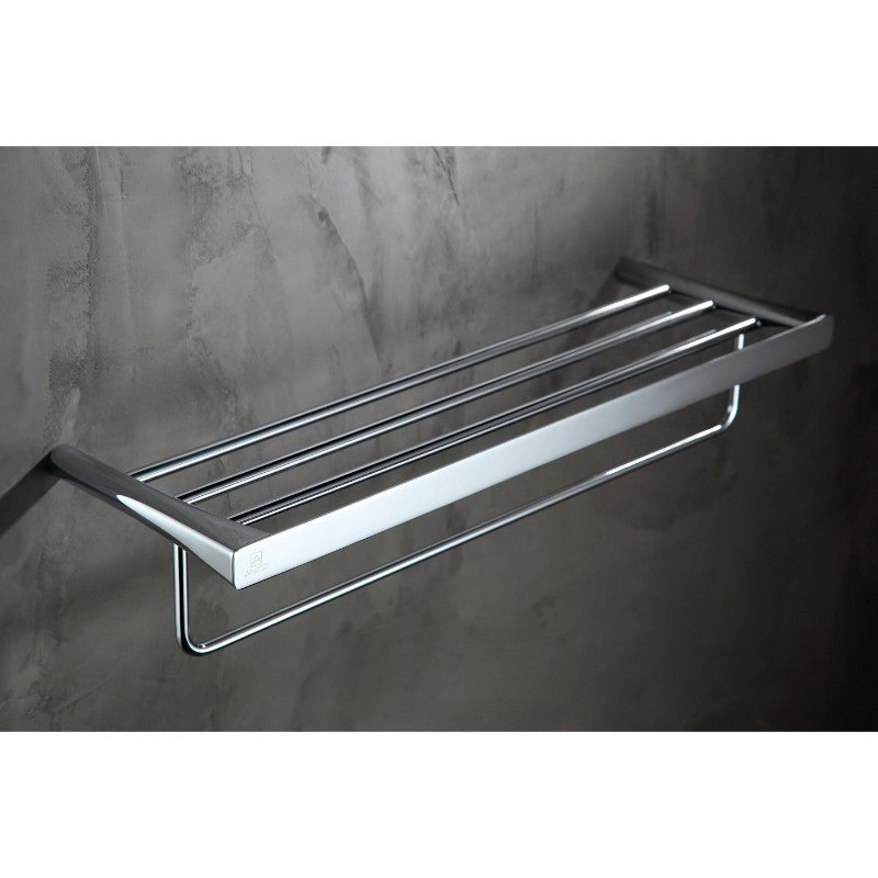 Caster 3 Towel Bar & Rack in Polished Chrome