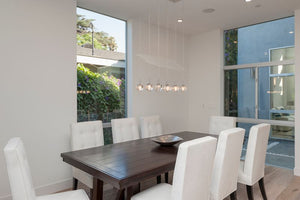 Orb 11' 10 Light Linear Pendant in Polished Chrome