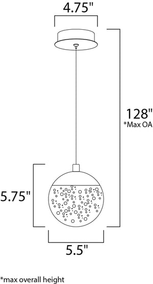 Orb II 5.5' Single Light Pendant in Polished Chrome