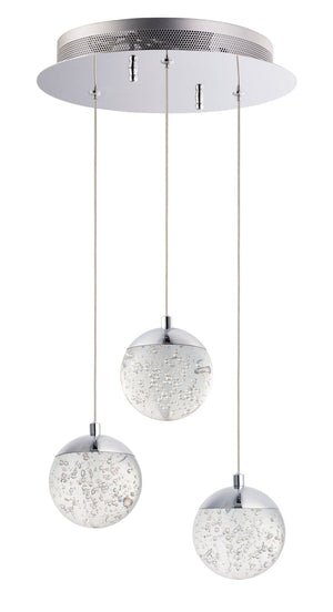 Orb II 11.5' 3 Light Multi-Light Pendant in Polished Chrome