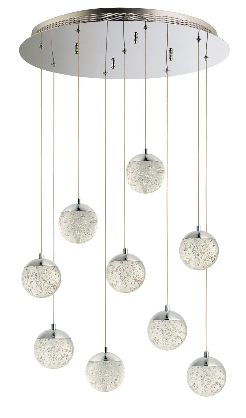 Orb II 21.75' 9 Light Multi-Light Pendant in Polished Chrome