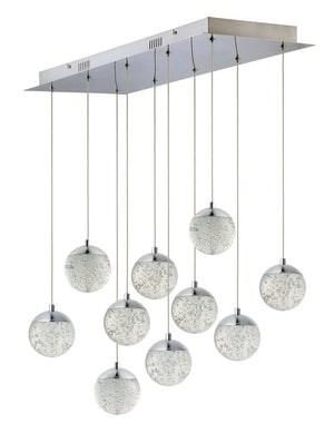 Orb II 11' 10 Light Multi-Light Pendant in Polished Chrome
